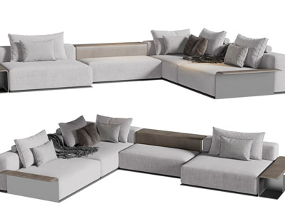 现代布艺转角多人沙发3d模型 现代布艺转角多人沙发