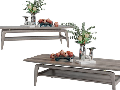 现代长方形实木茶几3d模型 现代长方形实木茶几