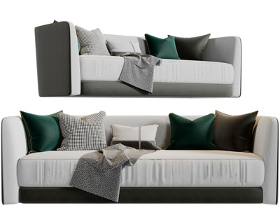 新中式多人沙发3d模型 新中式多人沙发