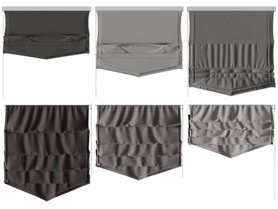 现代布艺罗马帘3d模型 现代布艺罗马帘