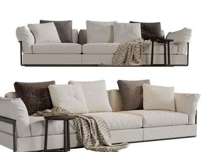 现代布艺多人沙发3d模型 现代布艺多人沙发