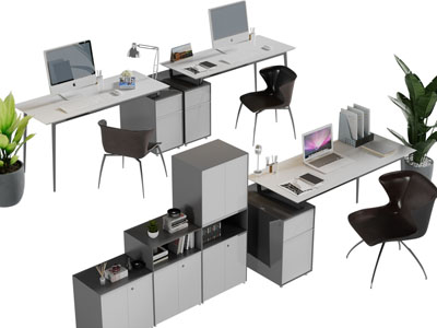 现代工位办公桌椅组合