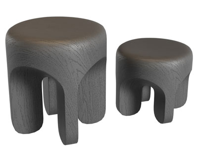 侘寂风实木凳子