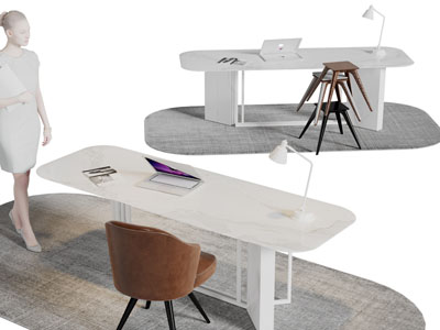 现代办公书桌椅组合