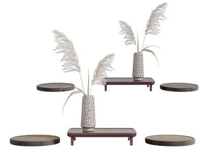 日式茶几、坐垫3d模型 日式茶几、坐垫