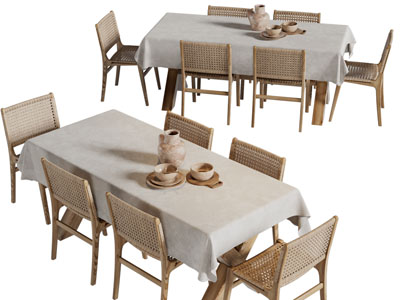 侘寂风餐桌椅组合