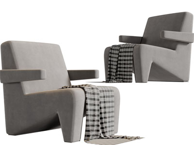 侘寂风单人沙发3d模型 侘寂风单人沙发