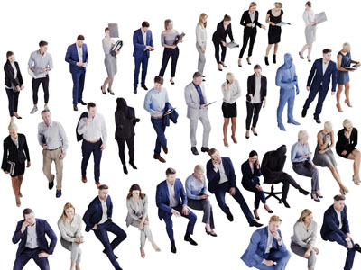 现代职场白领多人人物3d模型 现代职场白领多人人物