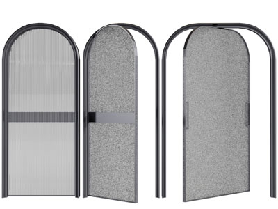 现代拱形门、旋转门