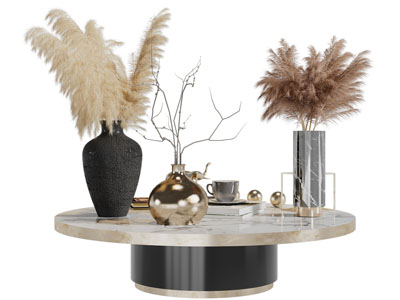 现代圆形茶几3d模型 现代圆形茶几