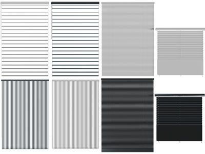 现代百叶窗帘、拉帘3d模型 现代百叶窗帘、拉帘