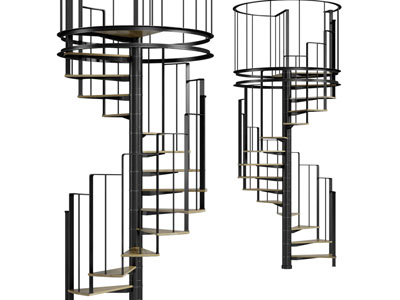 工业风loft旋转楼梯3d模型 工业风loft旋转楼梯