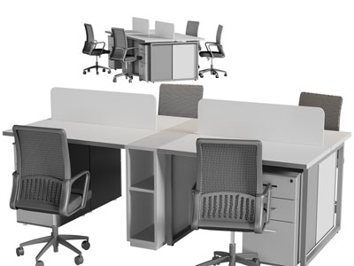 现代工位办公桌椅组合