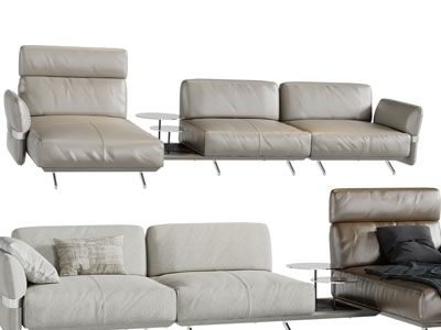 现代装饰茶几的多人沙发3d模型 现代装饰茶几的多人沙发