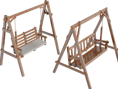 现代户外实木吊椅、秋千