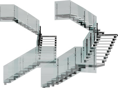 现代玻璃扶手旋转楼梯3d模型 现代玻璃扶手旋转楼梯