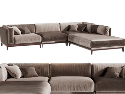 现代转角多人沙发3d模型 现代转角多人沙发