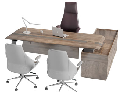 现代老板台、办公桌椅组合