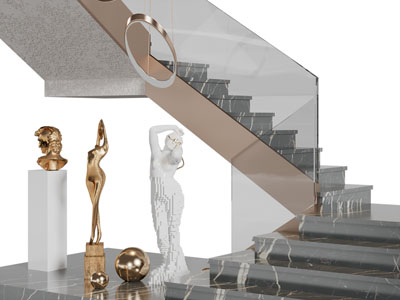 现代旋转楼梯3d模型 现代旋转楼梯