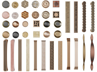 欧式雕花拉手3d模型 欧式雕花拉手