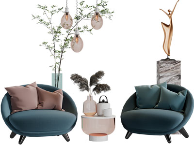 现代轻奢单人沙发3d模型 现代轻奢单人沙发