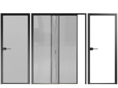现代玻璃平开门、推拉门