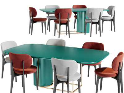 现代轻奢餐桌椅组合