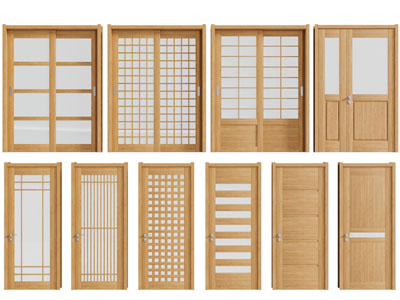 日式实木推拉门、平开门