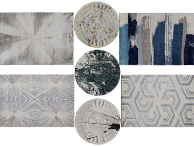 新中式圆形、长方形地毯3d模型 新中式圆形、长方形地毯