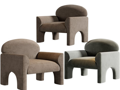 侘寂风休闲沙发椅3d模型 侘寂风休闲沙发椅