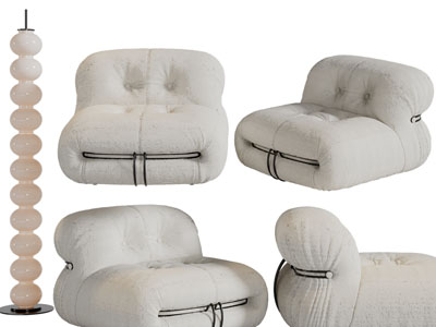 侘寂风单人沙发3d模型 侘寂风单人沙发