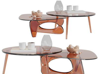 后现代透明圆形、三角形茶几3d模型 后现代透明圆形、三角形茶几