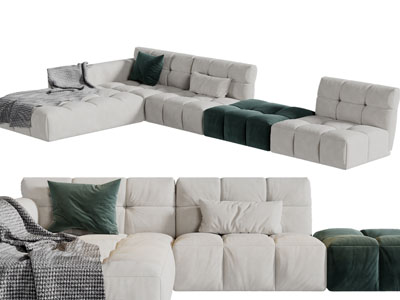 现代布艺多人沙发3d模型 现代布艺多人沙发