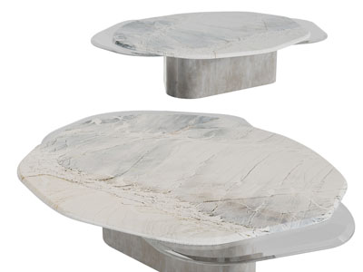 侘寂风异形茶几3d模型 侘寂风异形茶几