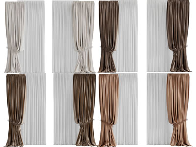 现代窗纱窗帘3d模型 现代窗纱窗帘