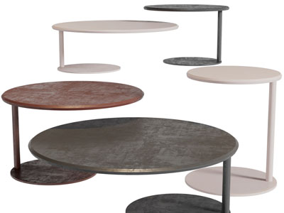 现代圆形茶几3d模型 现代圆形茶几