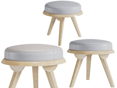 现代实木圆凳子