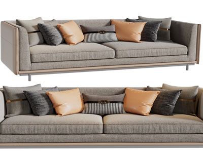 现代布艺多人沙发3d模型 现代布艺多人沙发