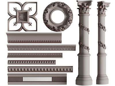 欧式雕花罗马柱子、角线