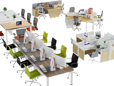 现代工位办公桌组合