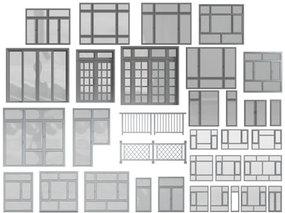 现代平开窗、推拉窗