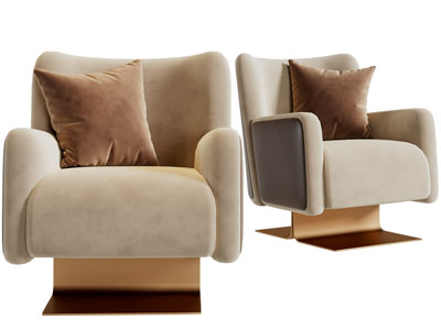 现代单人沙发3d模型 现代单人沙发