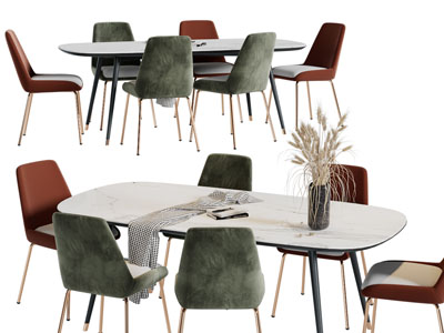 现代轻奢餐桌椅组合