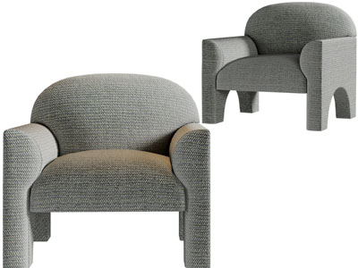 侘寂风单人沙发3d模型 侘寂风单人沙发