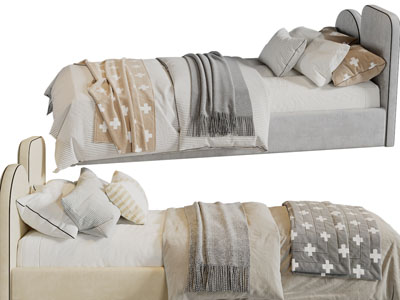 现代儿童单人床3d模型 现代儿童单人床