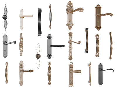 欧式雕花拉手3d模型 欧式雕花拉手