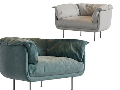 现代布艺单人沙发3d模型 现代布艺单人沙发