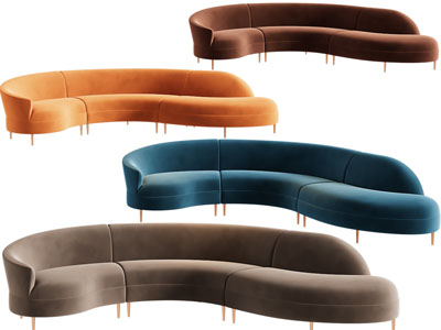 现代多人沙发3d模型 现代多人沙发