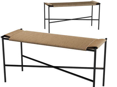 现代绳编长凳子