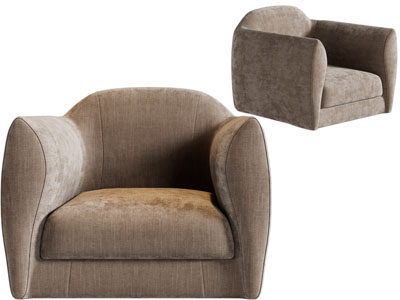 现代单人沙发3d模型 现代单人沙发